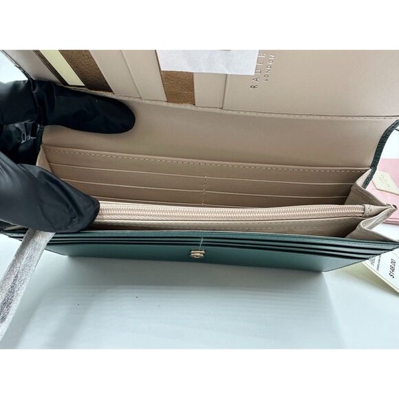 NWT Radley London HOLE LOTTA FUN Large Flap Wallet Dark GREEN Penguins MSRP 148 - Picture 9 of 16